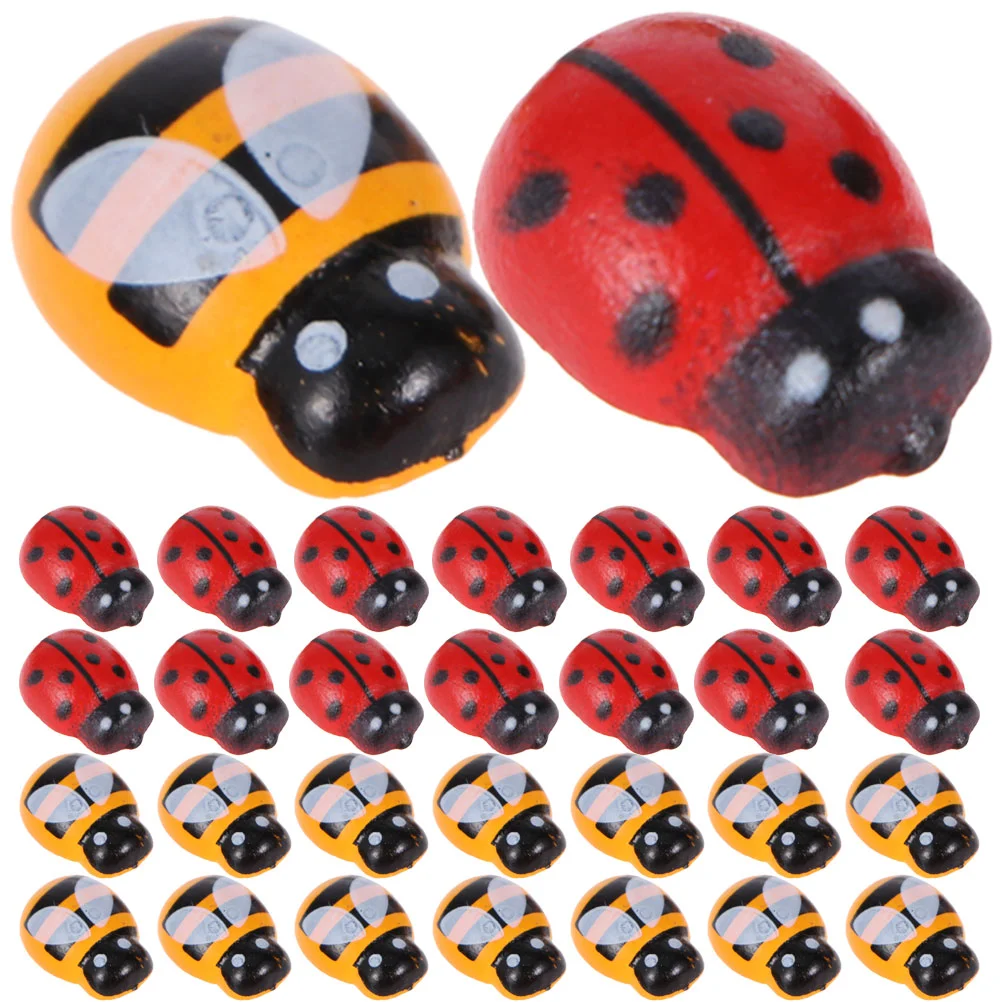 

Ladybug Ladybugs Wooden Mini Wood Crafts Stickers Charms Ornament Bugs Flatback Micro Scrapbook Decor Garden Tiny Landscape