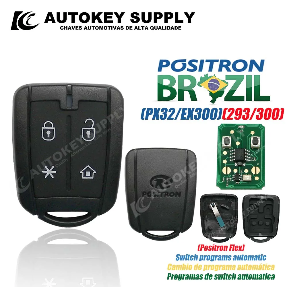 Autokeysupply AKBPCP125AT PX42 PXN42 дистанционный ключ сигнализация 4-кнопочная система двойная