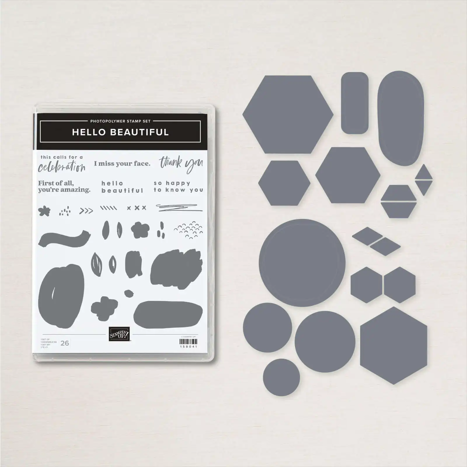 

Produktpaket Hello Beautiful Metal Cutting Dies Clear Stamps Scrapbook Diary Secoration Embossing Template Diy Greeting Card