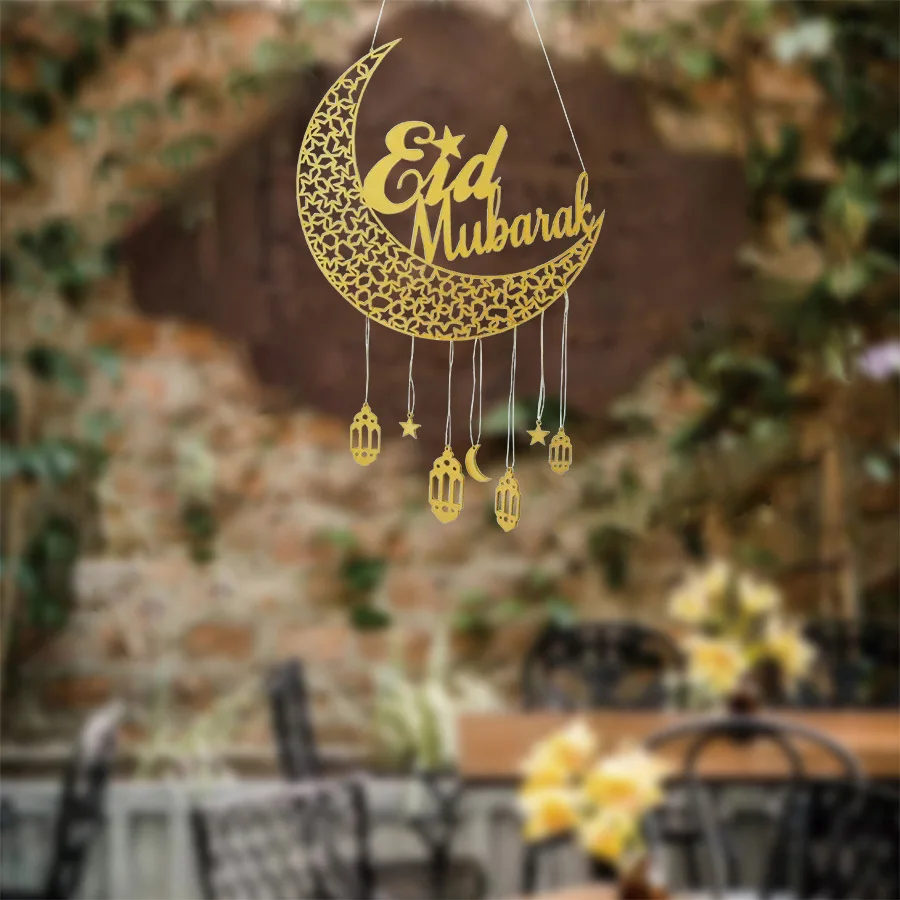 

Eid Mubarak Decor for Home Ramadan Kareem Wooden Wall Pendant Decoration Ramadan 2022 Muslim Islamic Festival Party Decoration