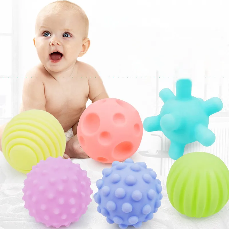 

6Pc/Set Baby Sensory Ball Set Candy Color Infant Tactile Senses Touch Hand Ball Toys Baby Training Ball Massage Soft Bubble Ball