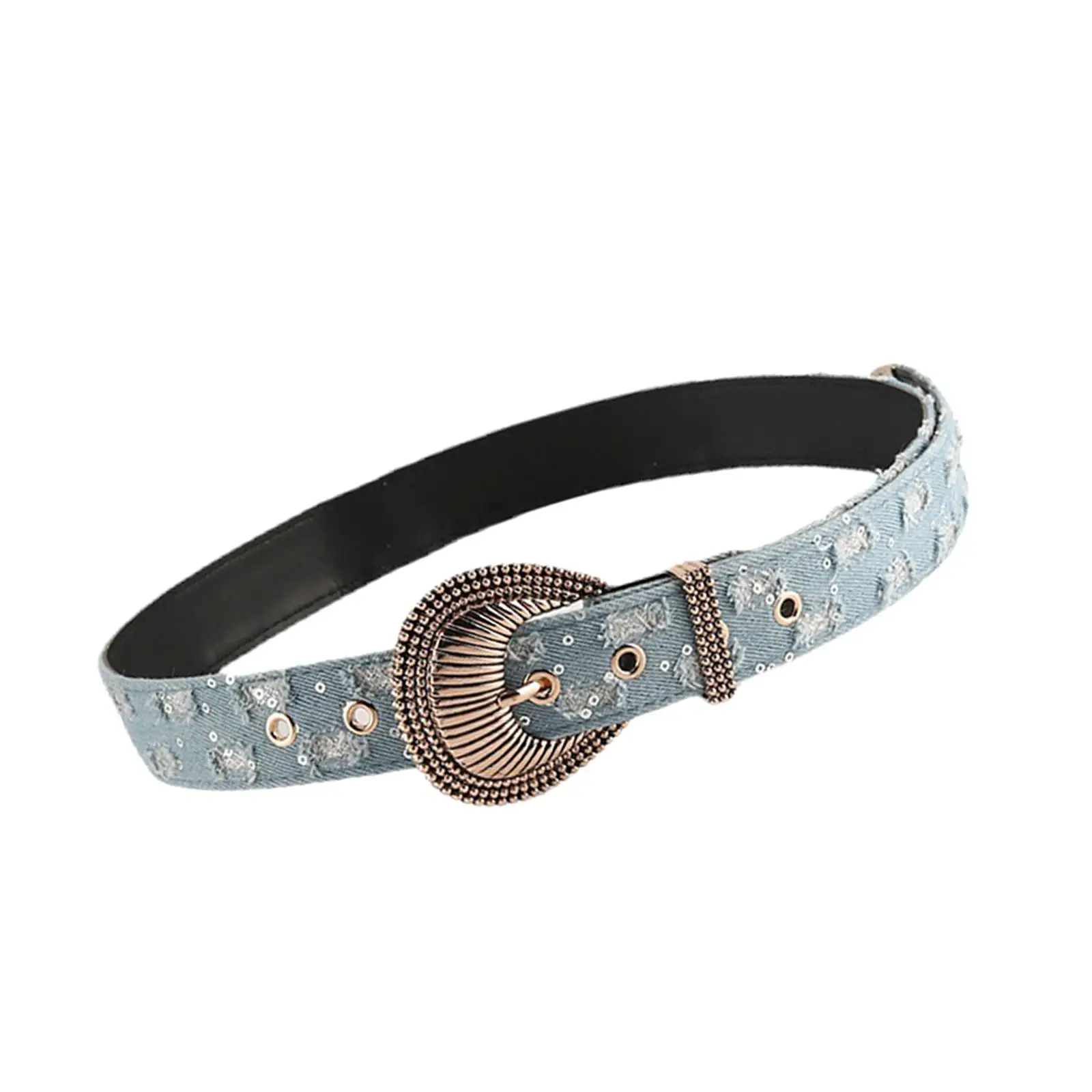 

Женский джинсовый поясной ремень, повседневный Регулируемый ремень в стиле ретро, панк, для юбки и джинсов