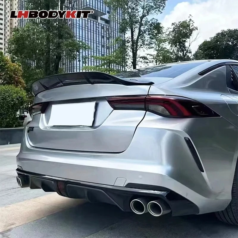 Фото Для GAC Motor Empow 2021-2024: Задний спойлер-антикрыло CMJ R Style, глянцевый черный ABS с карбоновым принтом, аксессуары для внешнего тюнинга №4