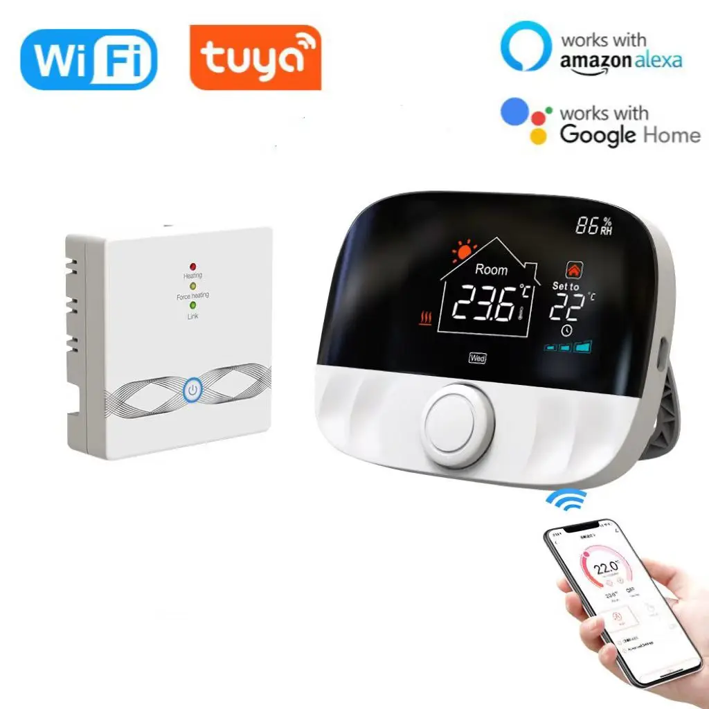 

Smart RF Wireless Thermostat Wifi For Floor Heating Water Gas Boiler Programmable Room Temperature Controller Works with Alexa