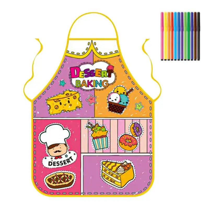 

Kids Painting Aprons Light Paint Apron For Children Kids Cooking Aprons With 12 Watercolor Pens Children's Art Smocks For