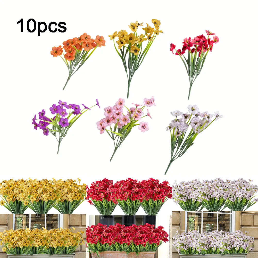 

10 Pcs Artificial Flowers Simulated Flowers Violets 39cm Dry Flower Fake Green Plants Wedding Party Garden Home Decoration