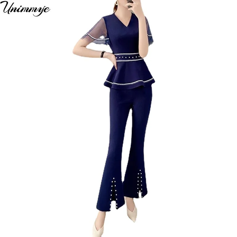 

Pants Suit Women 2022 Ladies Summer Two-piece Suit Lady Fashion 2-Piece Set Business Wear Korean Style Pants Two-Piece Suit J464