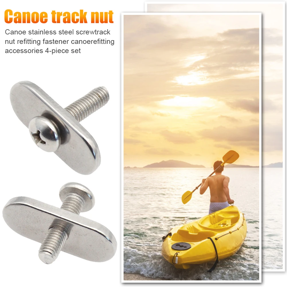 

4 Set Canoe Mounting Bolt Corrosion Resistant Modification Accessories Stainless Steel M5/M6 Rails Bolts Replacement Parts
