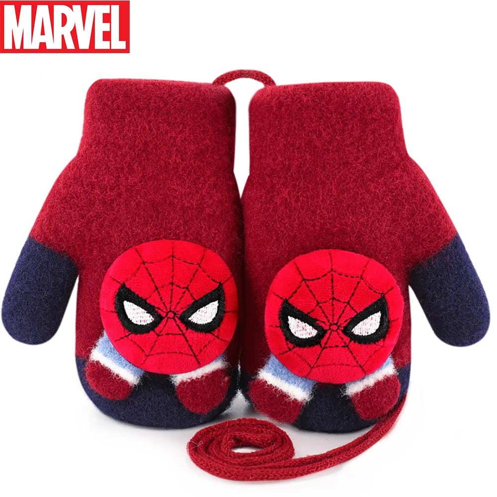 

Spider-Man Baby Boys Gloves Knitted Marvel Comics Kids Winter Warm Woolen Christmas Gift Thick Cratoon Funny Comfortable Fashion