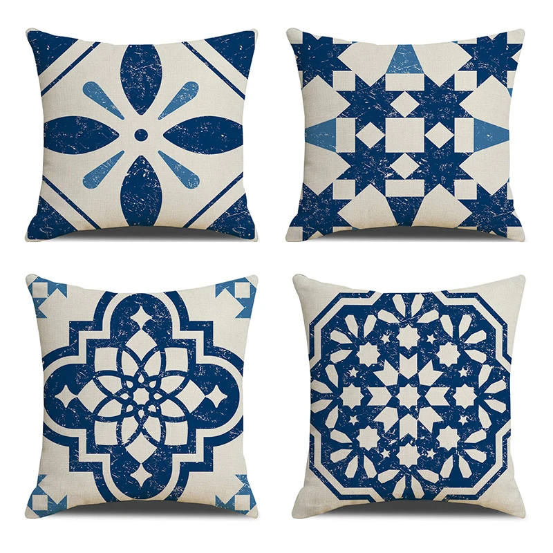 

Nordic Ethnic Mandala Print Pillowcase Linen Sofa Pillow Cushion Cover Home Decor Home Decoration Love Seat Cover Flower Pillow