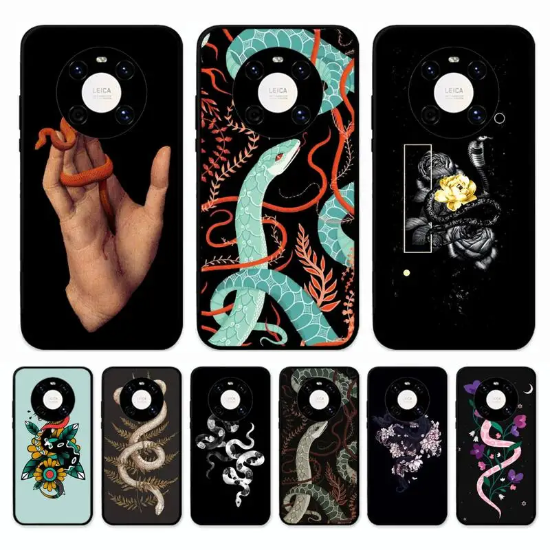 

Hand Snake Flower Snake Phone Case For Huawei Mate 10 20 30 40 50 lite pro Nova 3 3i 5 6 SE 7 pro 7SE