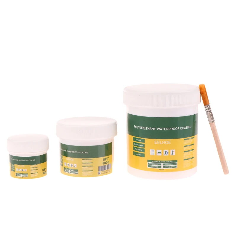 

1Set 30/100/300g Waterproof Coating Invisible Paste Sealant Polyurethane Glue With Brush Adhesive Repair Glue For Home Roof Set