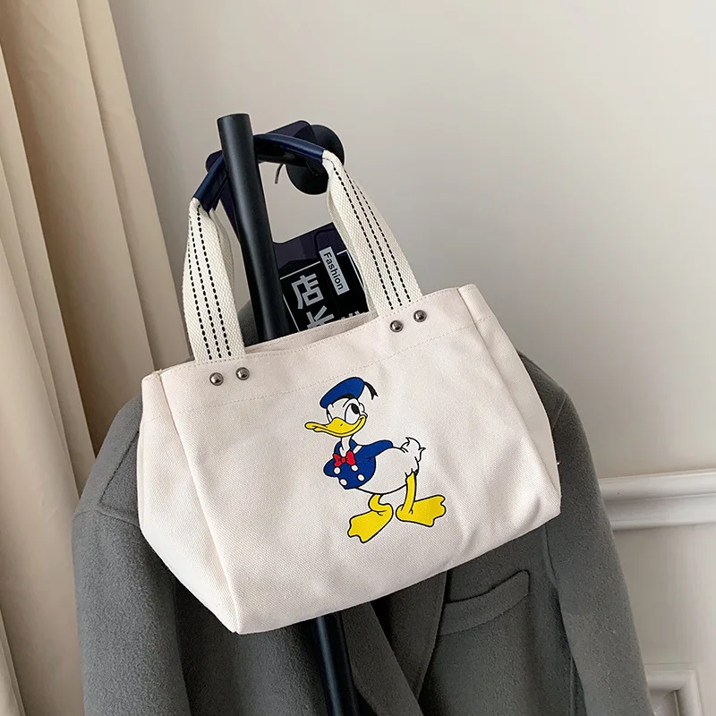 Disney Mickey Mouse Girl Handbag Children's Cartoon Donald Duck Print Cute Shoulder Bag Anime Satchel