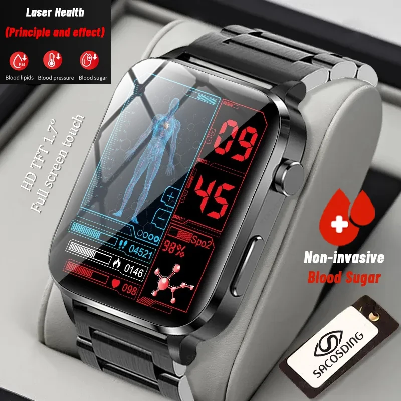 

Painless Non-invasive Blood Sugar Smart Watch Men Laser Treatment Health Blood Pressure Sport Smartwatch Women Glucometer Watch