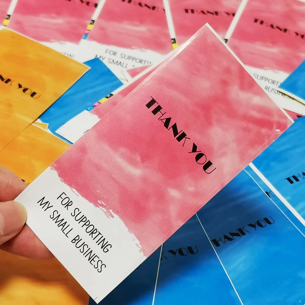 

10-50 шт. прямоугольные красные, синие, желтые этикетки, спасибо, наклейки для небольшого бизнеса, подарочная упаковка, товары ручной работы, д...
