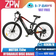 ZPW XD26 전기 자전거, 리튬 전체 충격 보조, 산악 전기 자전거, 26 인치, 750W, 48V14ah