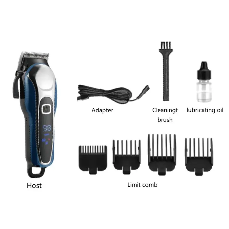 

Professional Electric Hair Clippers Beard Trimmer Barber Grooming Kit Rechargeable Cordless Haircut Machinn Drop Shipping