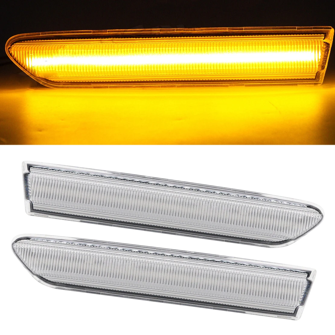 

33850SEPA01 AC2550104 AC2555104 1 Pair Amber LED Front Fender Side Marker Lights Fit For Acura TL 2004-2007 2008 33800SEPA01