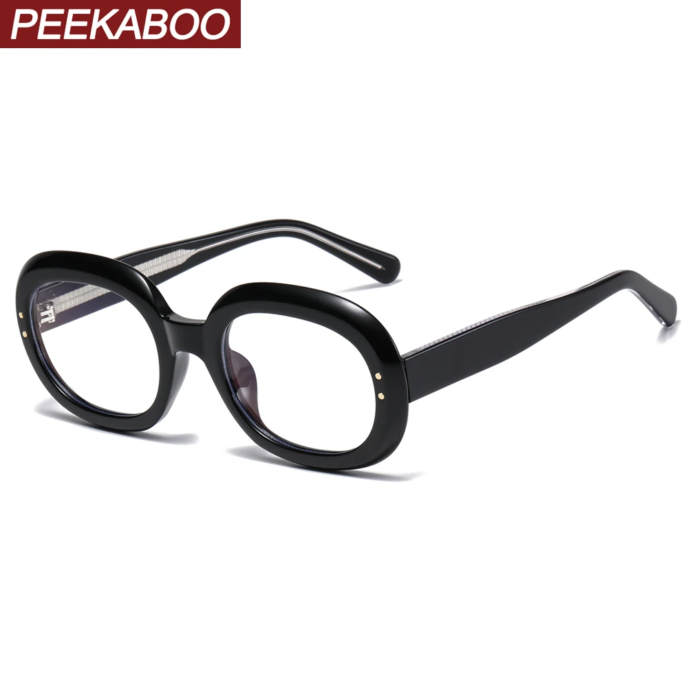 

Peekaboo TR90 fashion anti blue light glasses for women oval male mens vintage glasses frames for men clear lens acetate female