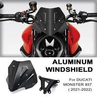 motorcycle accessories for ducati monster 937 plus 2021 2022 monster937 windshield windscreen aluminum wind shield deflectore