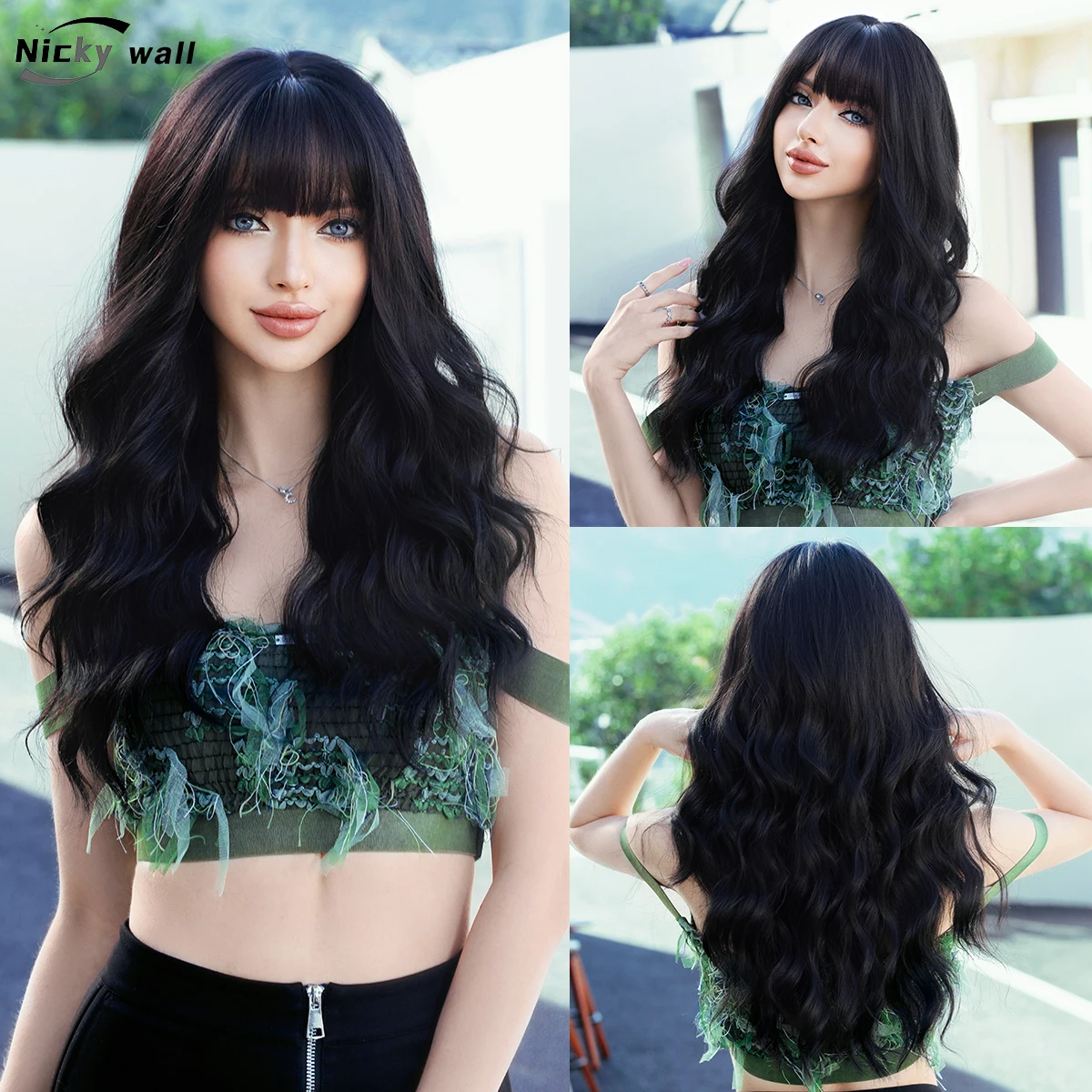 

Длинные вьющиеся парики с эффектом омбре, розовые волнистые парики для женщин, парики средней длины с темными коричневыми корнями, термостойкие синтетические парики для косплея на Хэллоуин