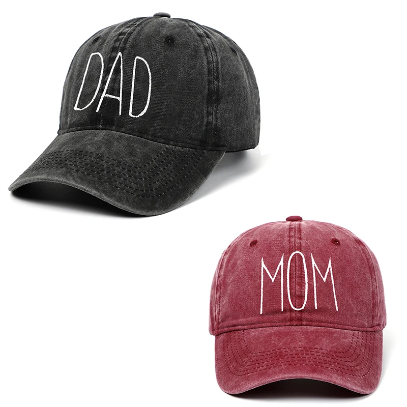 

Classic Family Set Baseball Cap For Men DAD MOM Letter Embroidery Washing Cotton Dad Cap Lesure Outing Dress Up Sun Visor Cap