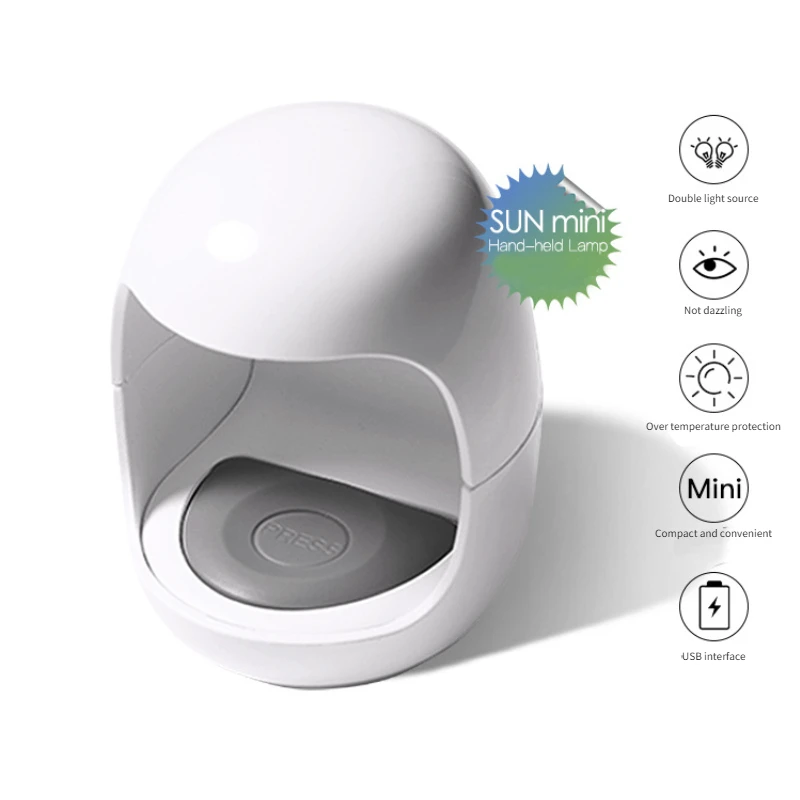 

Ультрафиолетовая светодиодная мини-лампа для ногтей в форме яйца Сушилка для ногтей с USB-кабелем портативная лампа для сушки гель-лака для н...