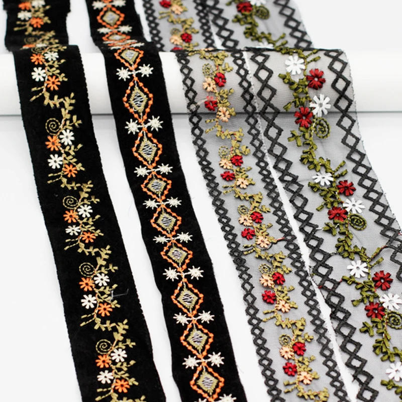Кружевная вышитая Цветочная лента Ципао в этническом стиле, 4 стиля, ширина 3,2-6 см, украшение одежды, штрих-код и другие аксессуары Кружевная вышитая Цветочная лента Ципао в этническом стиле, 4 стиля, ширина 3,2-6 см, украшение одежды, штрих-код и другие аксессуары