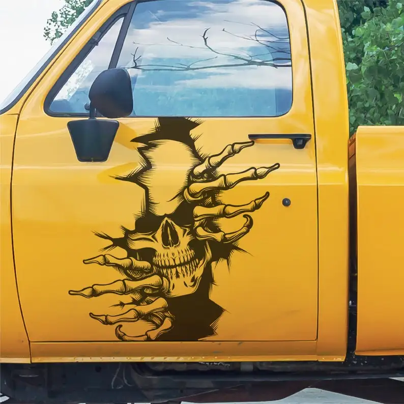 Death Skull Devil Wings Demon Window Bed SUV Hood Door Graphic Vinyl Decal Truck Car Van Pickup Sticker Tailgate