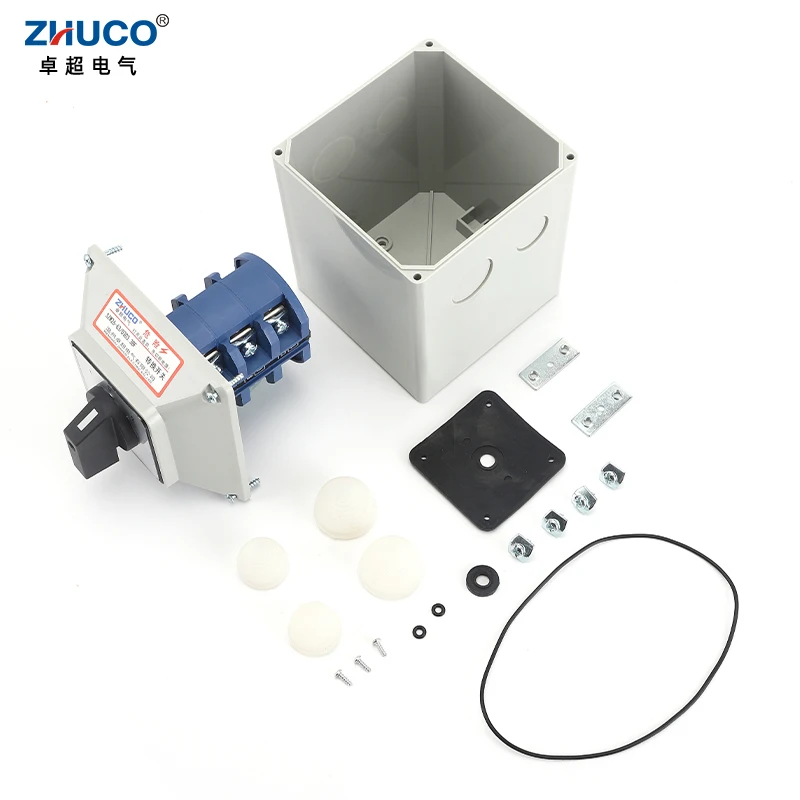 ZHUCO SZW26/LW26-63 63A 1-0-2 3-позиционный 3-полюсный 12-винтовый поворотный переключатель с