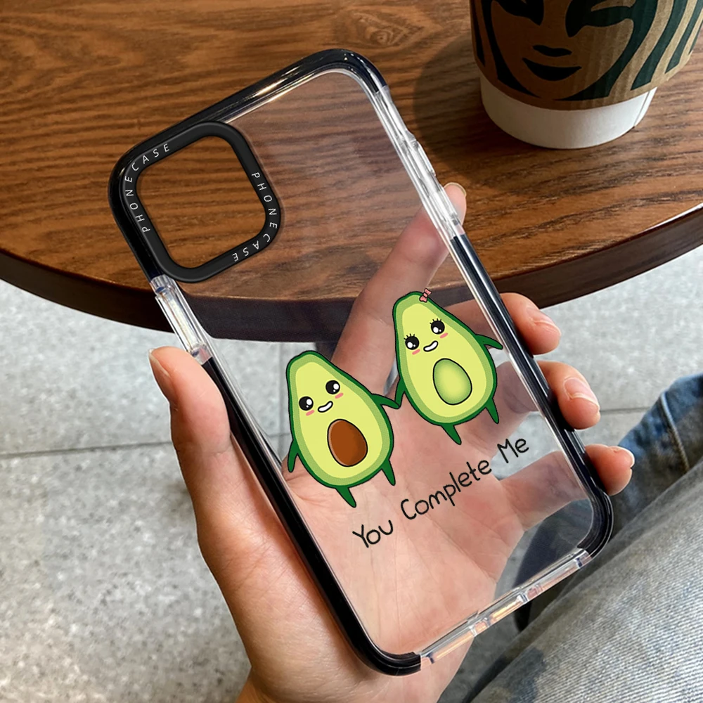 

Cute Avocado Fruits Case for iPhone 14ProMax 14Plus 13Pro 12Pro 11 Pro Max Transparent Cover for iPhone 14 13 11 Luxury Fundas