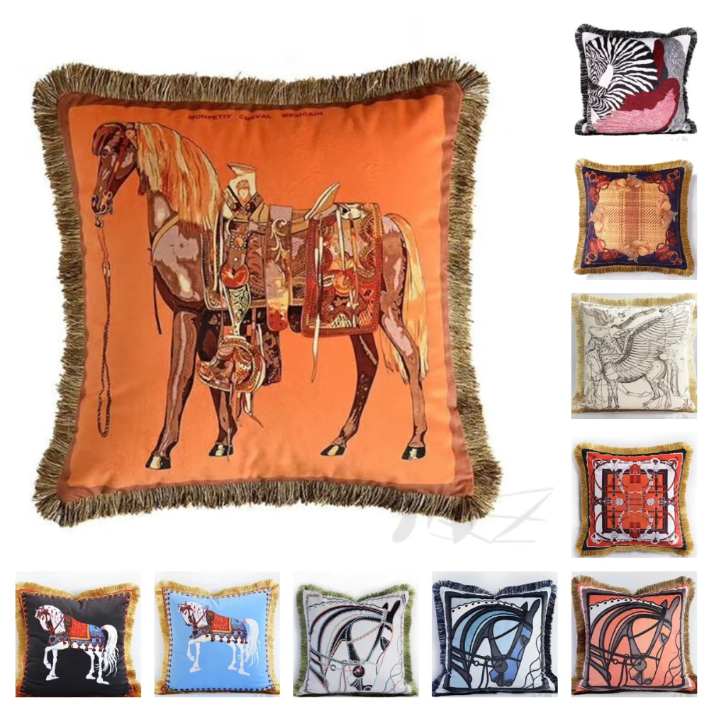 

Chucky Tassel Luxury Cushion Cover for Sofa Chair Living Room Body Plaid Case Silk HOME DECOR Printed Pillowcase Bedroom Pillow