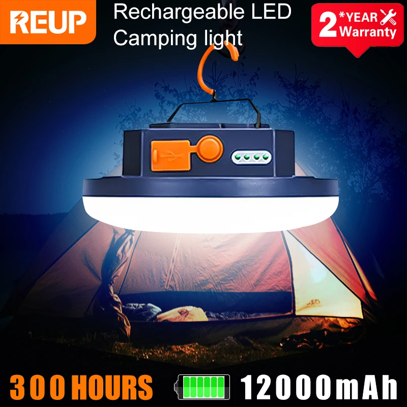 

USB-лампа аккумуляторная, 12000 мАч, для кемпинга