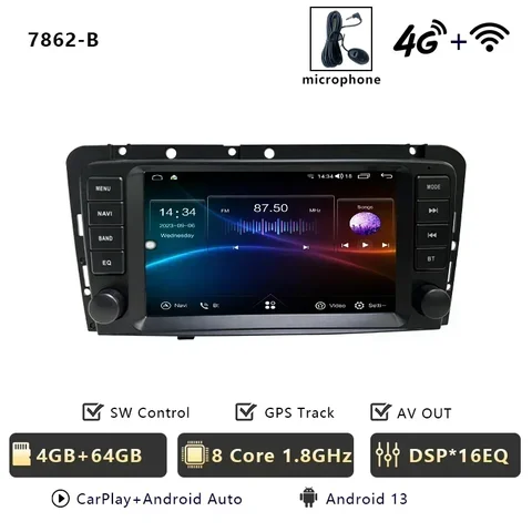 Автомобильный радиоприемник CHSTEK 8 дюймов Android 13 Carplay для Volvo XC70 S60 S40 V70 V40 2005 2006 2007 2008 2009 Мультимедиа Bluetooth WIFI 4G GPS