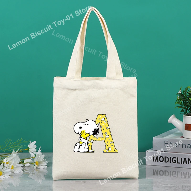 Snoopys Холщовая сумка-шоппер с мультяшным буквенным принтом женская сумка