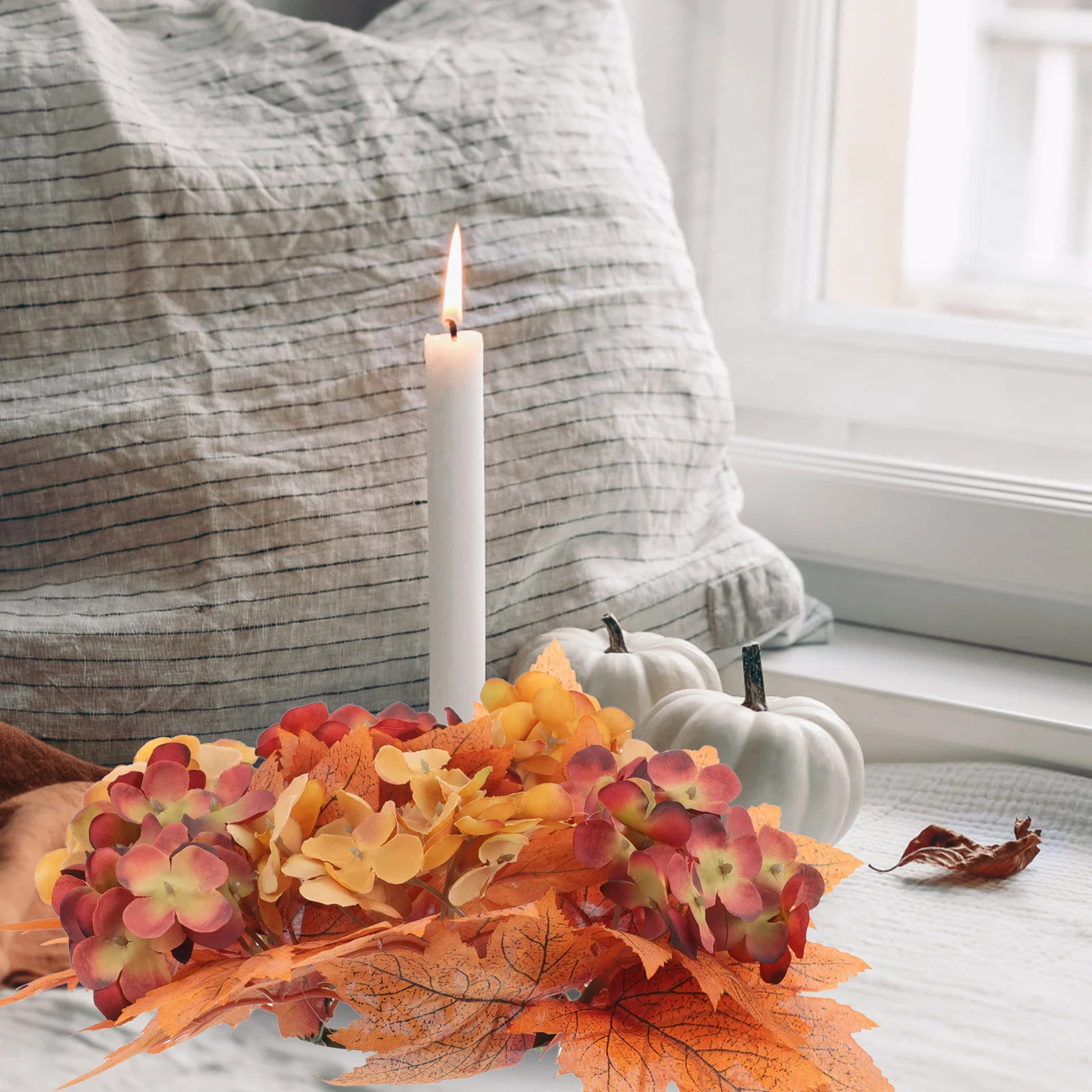 

Maple Leaf Ring Dinner Table Wreath Thanksgiving Wreath for Landscape
