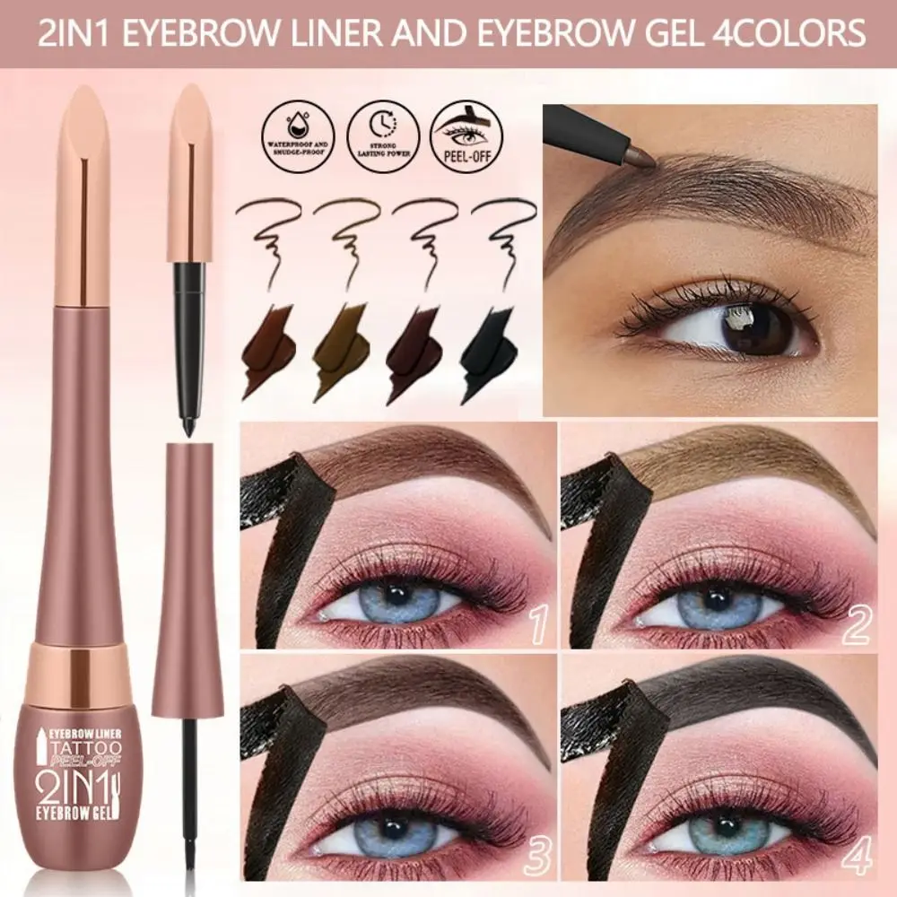 Фото Водостойкий гель-карандаш для бровей с эффектом татуировки, набор для бровей, не размазывающийся, стойкий, с эффектом татуировки, карандаш для бровей с эффектом татуировки, естественный вид, эффект натуральных густых бровей №3