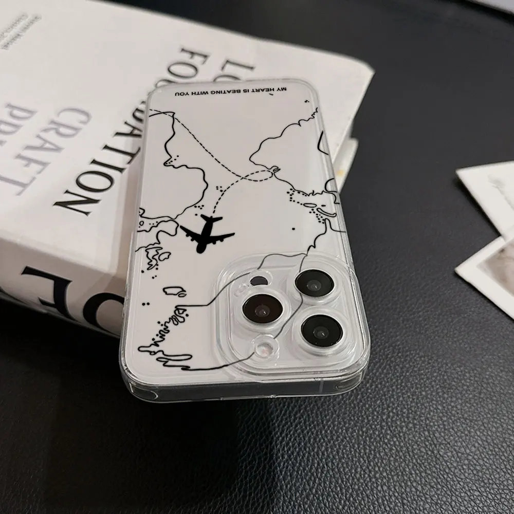 Travel-nspired Airplane Route Desian Phone Case for Oppo Realme C63 C65 C67 C55 C53 C35 C33 C31 C30 C20 C21Y 12 11 10 9 9i 4G 5G