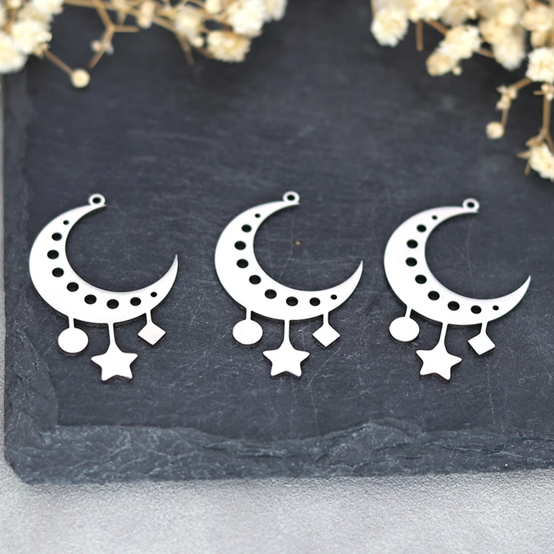3 шт. подвески в виде Луны из нержавеющей стали подвеска Луна для изготовления