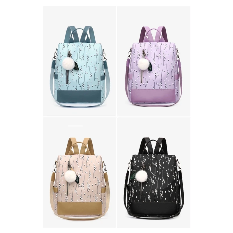 

Women Backpack Teenage Girls School Bags Fashion Flower Print Travel Daypack