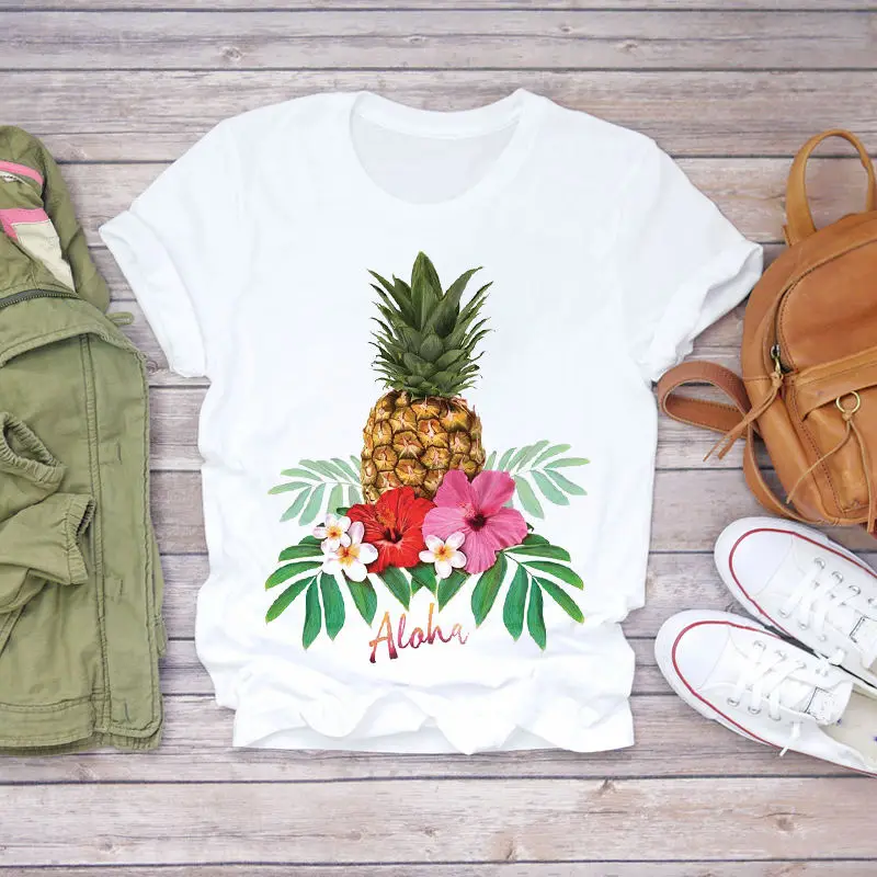 

Women's T-shirt fruit pineapple watermelon watercolor T-shirt Harajuku graphic T-shirt short sleeve street