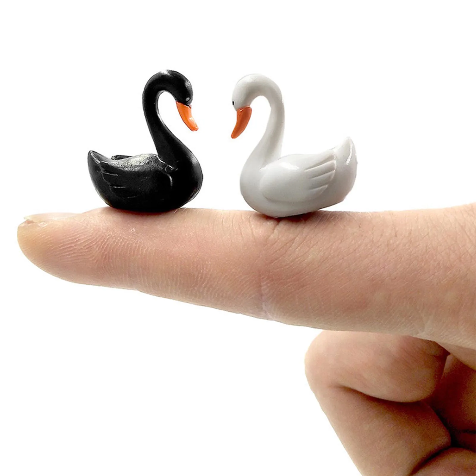 

10 Pcs Swan Ornament Animal Statue Ornaments Accessories Mini Garden Supplies Resin Fairy Swan Model Garden Decoration
