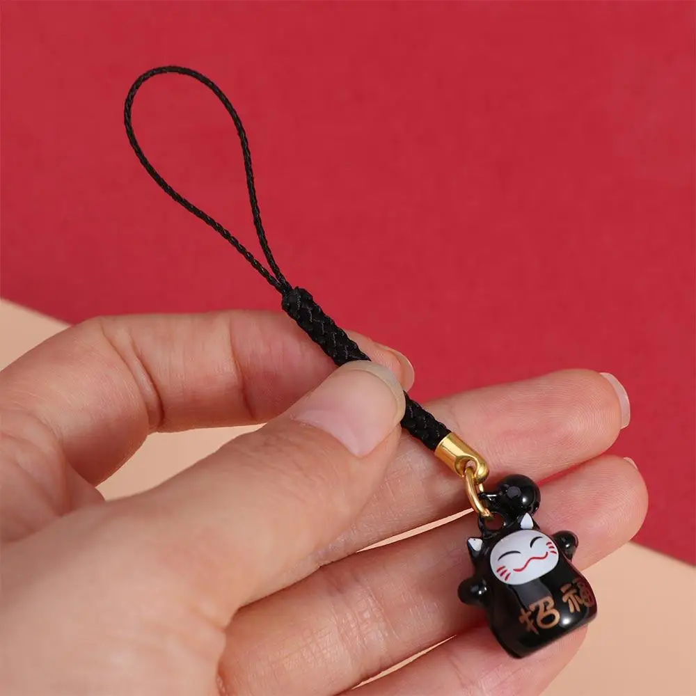 Lucky Cat Phone Подвески в китайском стиле Fortune Maneki Neko Телефонная цепочка Металлический