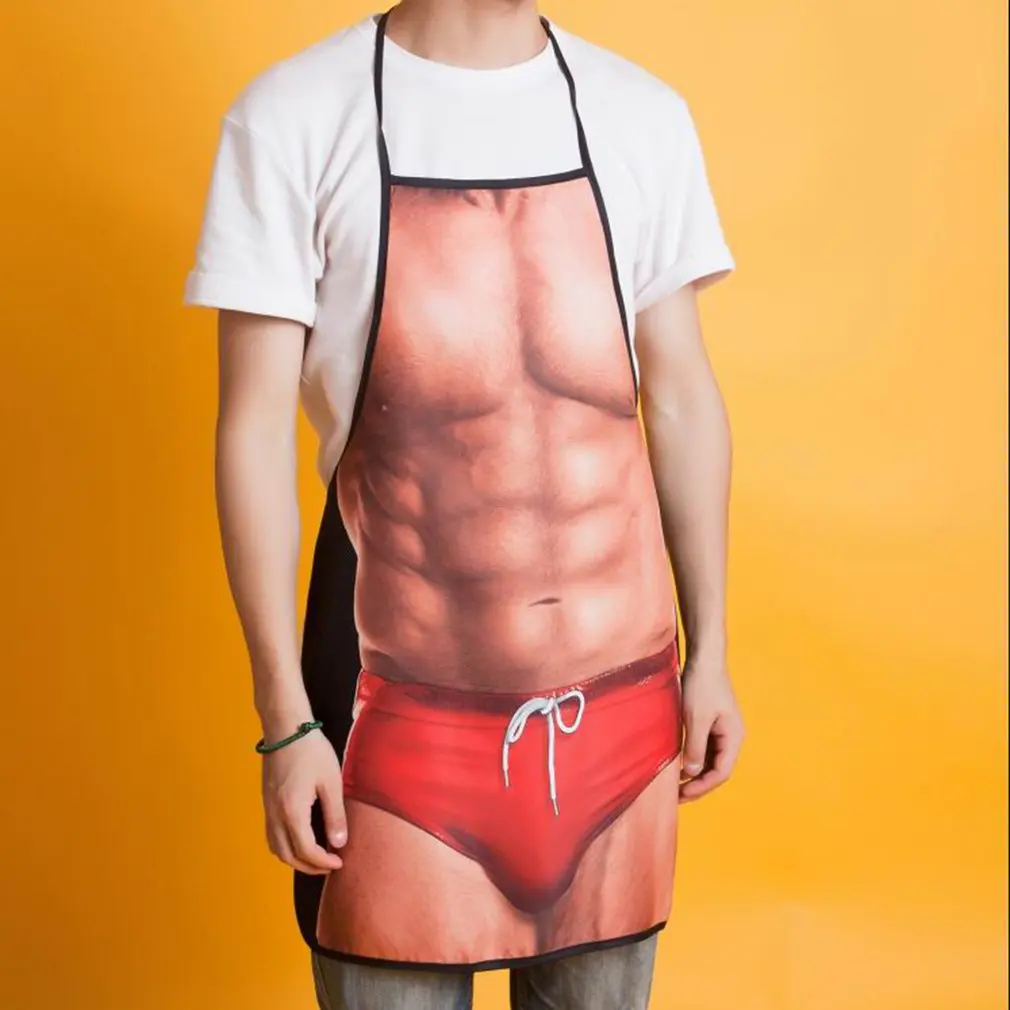 

Funny Kitchen Apron Digital Printed Muscle Man Sexy Women Home Cleaning Party Personality Creative Pattern Antifouling Cooking