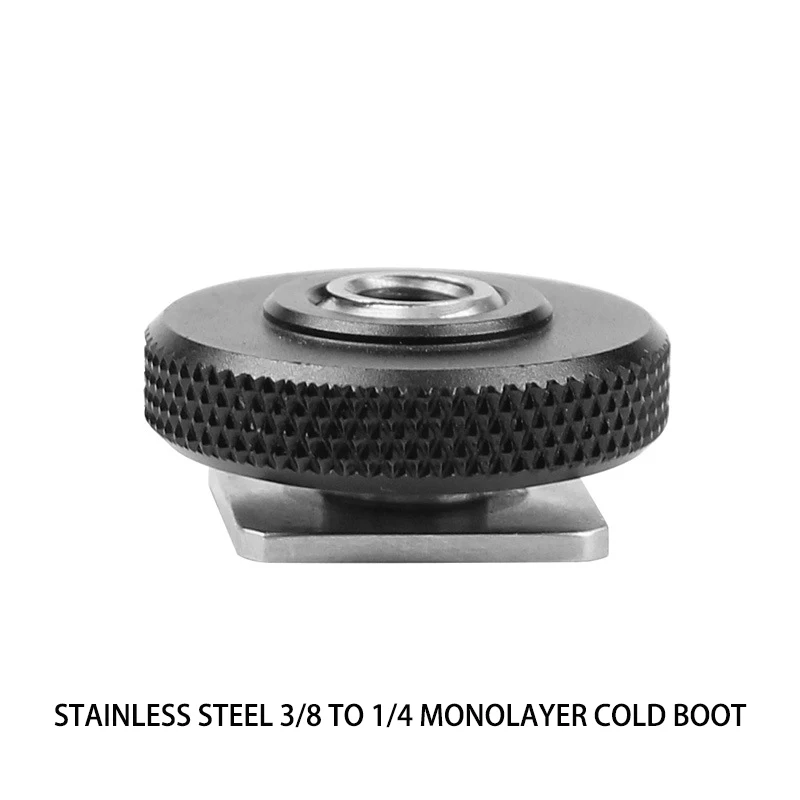 

Stainless Steel 3/8" to 1/4" Inch Thread Adapter Screw Single Layer Cold Shoe Mount Bracket Seat for DSLR Cameras Cage