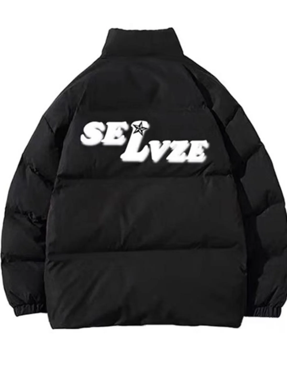 Женское черное пальто с хлопковой подкладкой и воротником-стойкой Осень-зима