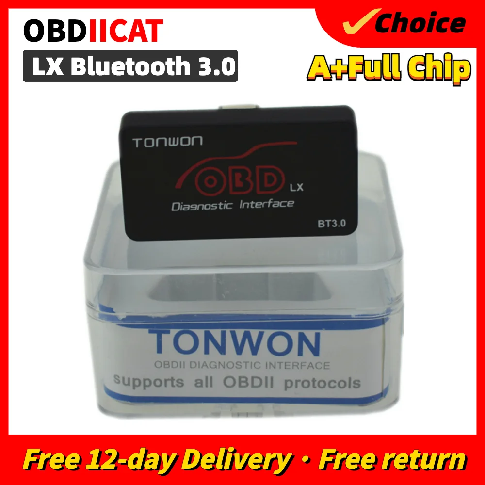 TONWON OBD LX Bluetooth 3,0 Для Android Профессиональный диагностический инструмент OBD2 для чтения кодов работа 9 протоколов лучше, чем ELM327