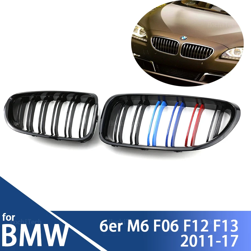 

Автостайлинг для BMW 6 серии F06 F12 F13 2012-2017, новый вид, автомобильная решетка-гриль, передняя Глянцевая 2-линейная двойная решетка
