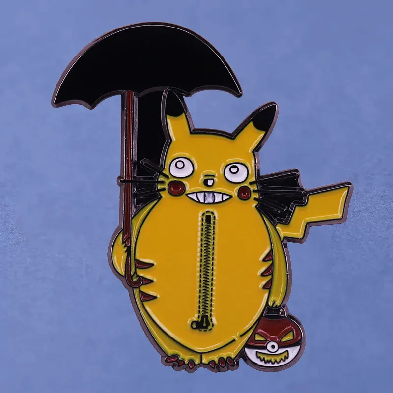 

Kawaii Pikachu Totoro Mix Enamel Pins Collect The Metal Cartoon Brooch Of The Anime Movie Pokemon That Fans Love Lapel Badges