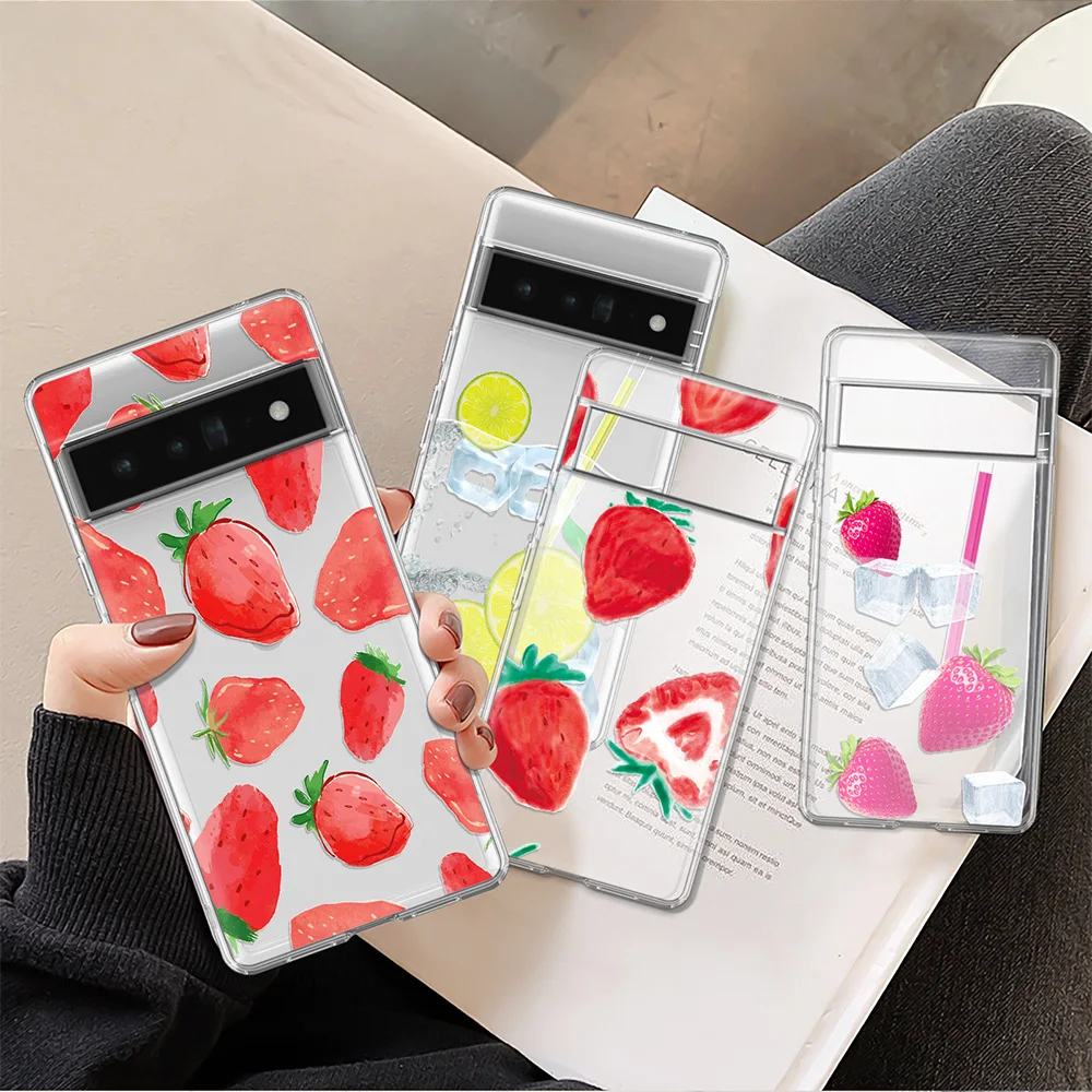 

Strawberry Fruit Phone Case for Google Pixel 7 Pro 6a 6 6Pro 2 3 3a 4 4a 5 5a 5G XL Soft Silicone Back Shell Cover Bumper Fundas